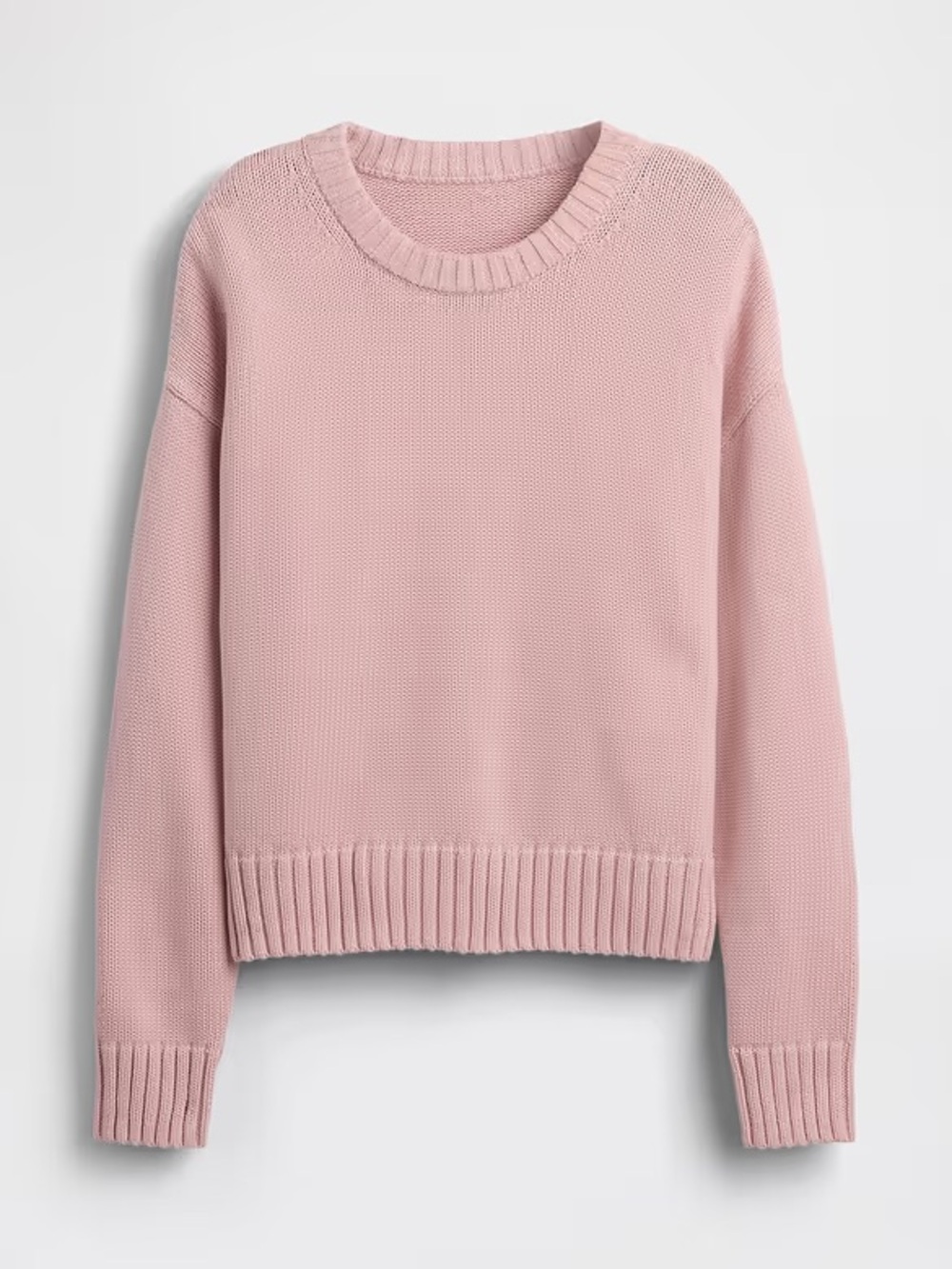 Gap 100% Cotton Oversized Crop Sweater Pink Size Medium